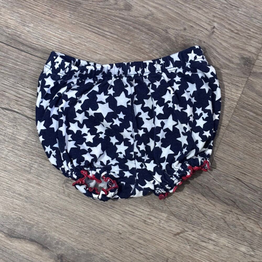 ust One You Carter's Baby Girls Blue White Star Print Ruffle Bloomers 3M